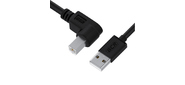 Greenconnect GCR-UPC3M2-BB2S-1.0m Кабель 1.0m USB 2.0,  AM / BM угловой,  черный,  28 / 28 AWG,  экран,  армированный,  морозостойкий, 