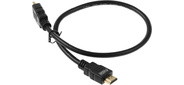 Кабель аудио-видео LAZSO WH-111 HDMI  (m) / HDMI  (m) 0.5м. Позолоченные контакты черный  (WH-111 (0, 5M))