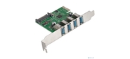 Exegate EX283716RUS Контроллер EXE-314 PCI-E 2.0, 4*USB3.0 ext, разъем доп.питания (OEM)