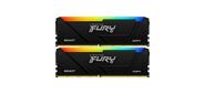 Память DDR4 2x64GB 3200MHz Kingston KF432C16BB2AK2 / 64 Fury Beast RGB RTL Gaming PC4-25600 CL16 DIMM 288-pin 1.35В dual rank с радиатором Ret