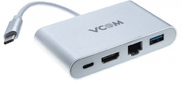 VCOM CU455 Кабель-адаптер USB3.1 Type-CM-->HDMI+USB3.0+RJ45+PD charging