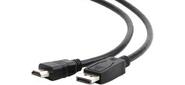 Кабель DisplayPort-HDMI Gembird / Cablexpert  1, 8м,  20M / 19M,  черный,  экран,  пакет  (CC-DP-HDMI-6)