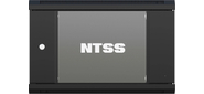 Шкаф коммутационный NTSS  (NTSS-W12U6045GS-BL) настенный 12U 570x450мм пер.дв.стекл 60кг черный 24кг