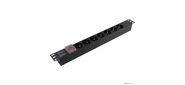 Exegate EX280838RUS Блок розеток ExeGate ServerPro PDU-19H703 Al-7S-C20-SW, 19", 1U, алюм, 7 Schuko, С20