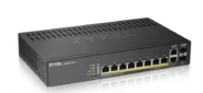 ZYXEL GS1920-8HPv2 Hybrid Smart switch PoE+ Zyxel Nebula Flex,  8xGE PoE+,  2xCombo  (SFP / RJ-45),  silent  (fanless),  budget PoE 130W,  Standalone  /  cloud management