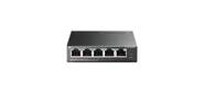 5-port 10 / 100 Mbps unmanaged switch with 4 PoE ports,  metal case,  desktop installation,  PoE budget-41w