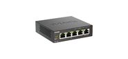 D-Link DGS-1005P / B3A Неуправляемый коммутатор с 5 портами 10 / 100 / 1000Base-T (4 порта PoE 802.3af / at, PoE-бюджет 60 Вт)