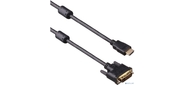 Кабель HDMI-DVI ExeGate EX-CC-HDMIM-DVIM-1.8 (19M / 25M, dual link, 2 фильтра, 1, 8м, позолоченные контакты)