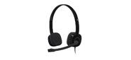 Гарнитура Logitech H151  (черная,  1 x 3.5мм,  элементы управления на кабеле,  кабель 1.8м)  (арт. 981-000590,  M / N: A-00029)