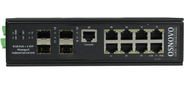 OSNOVO Промышленный гигабитный L2+ коммутатор HiPoE на 12 портов с функцией мониторинга температуры /  влажности /  напряжения,  1 *10 / 100 / 1000Base-T с PoE BT  (до 90W),  7 *10 / 100 / 1000Base-T с PoE  (до 30W),  4*SFP 1000Base-X,  суммарно PoE до 300W,   БП опционально