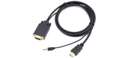 Кабель-переходник аудио-видео Premier 5-983AU HDMI (m) / VGA (m) 1.8м. черный (5-983AU 1.8)