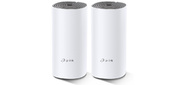 Домашняя Mesh Wi-Fi система TP-Link Deco E4 (2-pack),  AC1200 ,  2 устройства,  до 300 Мбит / с на 2, 4 ГГц + до 867 Мбит / с на 5 ГГц,  2 встр. антенны,  2x10 / 100 Мбит / с  (автоопределение WAN / LAN)