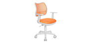 Кресло Бюрократ Ch-W797 OR TW-96-1,  белый пластик,  спинка оранжевая сетка,  сиденье цвет оранжевый