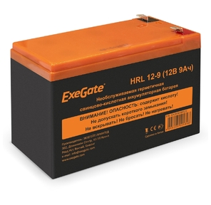 Exegate EX285659RUS Аккумуляторная батарея ExeGate HRL 12-9  (12V 9Ah 1234W,  клеммы F2)