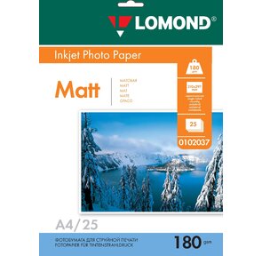 Бумага Lomond A4 180г / м2 25л., матовая  (0102037)