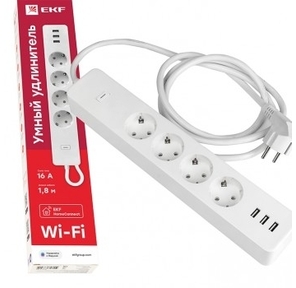 EKF RCE-1-WF Умный удлинитель EKF Connect Wi-Fi c USB