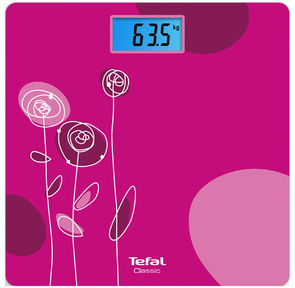 Весы напольные электронные Tefal PP1531V0 макс.160кг розовый / рисунок