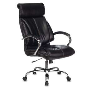 Кресло руководителя Бюрократ T-9904NSL черный Leather Venge Black искусственная кожа крестовина металл хром