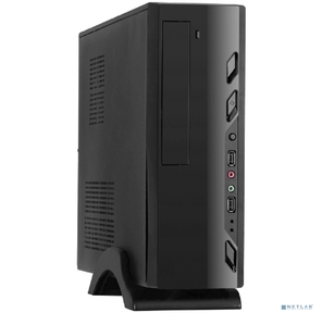 Exegate EX268695RUS Корпус MiniITX Exegate MI-208 Black,  miniITX / mATX,  <M400,  80mm>,  2*USB,  Audio