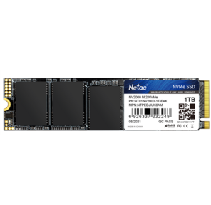 Накопитель твердотельный NeTac Твердотельный накопитель Netac NV2000 PCIe 3 x4 M.2 2280 NVMe 3D NAND SSD 1TB,  R / W up to 2500 / 2100MB / s