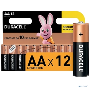 Элемент питания алкалиновый LR MN 1500 / LR6 BASIC BP-12  (блист.12шт) Duracell C0037388