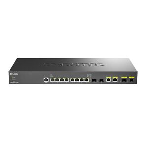 D-Link DXS-1210-12TC / B1A,  PROJ L2+ Smart Switch with 8 10GBase-T ports and 2 10GBase-T / SFP+ combo-ports and 2 10GBase-X SFP+ ports.16K Mac address,  240Gbps switching capacity,  802.3x Flow Control,  802