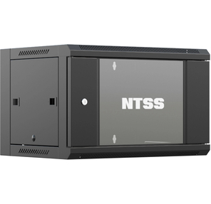 Шкаф коммутационный NTSS  (NTSS-W6U6060GS-BL) настенный 6U 570x600мм пер.дв.стекл 60кг черный 19.5кг