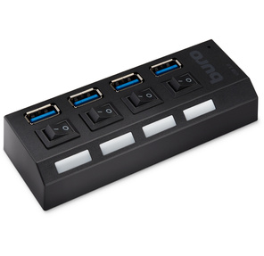 Разветвитель USB 3.0 Buro BU-HUB4-U3.0-L 4порт. черный