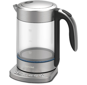 Чайник электрический Rondell RDE-WK888 1.5л. 2200Вт серебристый / прозрачный корпус: стекло