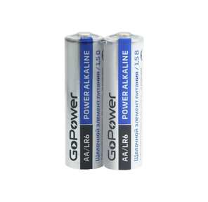 Батарейка GoPower LR6 AA Shrink 2 Alkaline 1.5V  (2 / 40 / 800) коробка  (40 шт.)