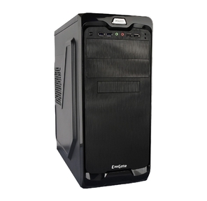 Exegate EX269436RUS Корпус Miditower UN-604 Black,  ATX,  <UN400,  120mm> 2*USB+2*USB3.0,  Audio