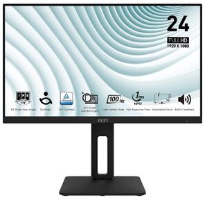 MSI PRO MP242AP 23.8" Black  (IPS,  1920x1080,  D-Sub+HDMI+DP,  1 ms,  178° / 178°,  300 cd / m,  1000:1  (100M:1),  100Hz,  MM,  Pivot)