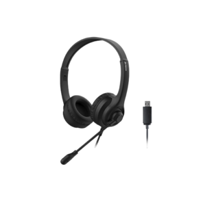 Наушники с микрофоном A4Tech HU-8 черный 2м накладные USB оголовье