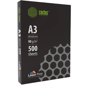 Бумага Cactus CS-LPA390500 A3 / 90г / м2 / 500л. / белый CIE170% для лазерной печати