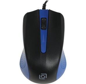 Мышь Oklick 225M черный / синий оптическая  (1200dpi) USB  (2but)