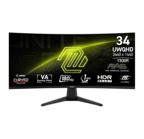 Монитор MSI 34" MAG 346CQ 1500R,  Black,  21:9,  VA,  UWQHD,  1ms,  180Hz,  300cd,  HDMI,  DP