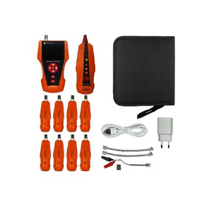 Кабельный тестер с измерением длины с трассировкой кабельных линий и определением POE в комплекте с 8 ответными частями