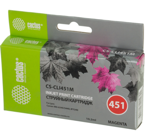 Cactus CS-CLI451M Картридж струйный пурпурный для Canon MG6340 / 5440 / IP7240  (9.8мл)