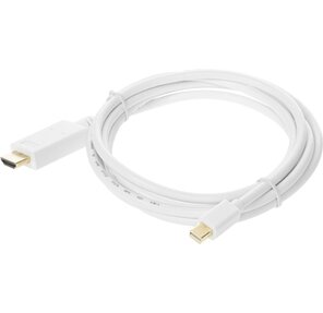 Кабель аудио-видео Buro 1.2v miniDisplayport  (m) / HDMI  (m) 2м. Позолоченные контакты белый  (BHP MDPP-HDMI-2)