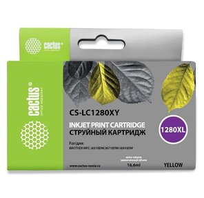 Cactus LC-1280XY Картридж струйный Cactus CS-LC1280XY желтый для Brother MFC-J6510 / 6910DW  (16, 6ml)