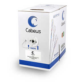 Cabeus UTP-4P-Cat.5e-SOLID-GY Кабель витая пара UTP  (U / UTP),  категория 5e,  4 пары  (24 AWG),  одножильный,  серый  (305 м),  системная гарантия 25 лет.