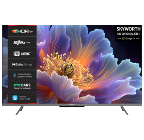 Телевизор QLED Skyworth 60" 60Q66H Google TV Frameless черный / серебристый 4K Ultra HD 60Hz DVB-T DVB-T2 DVB-C DVB-S DVB-S2 USB WiFi Smart TV