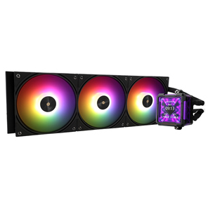 Водяное охлаждение для процессора /  Thermalright Frozen Warframe Pro 360 Black Argb  (360mm,  Black,  ARGB /  Fans: 3x120mm,  70.84CFM,  29.8dBA,  2000RPM /  Pump height 60mm,  23dBA,  3000RPM,  Rad thickness 27mm /  S: 1200,  1700,  1851,  2011,  2066,  115X,  AM4,  AM5)
