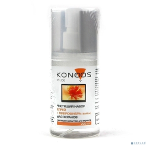 Konoos KT-200 Набор Konoos для ЖК-экранов  (спрей 200 мл +салфетка)