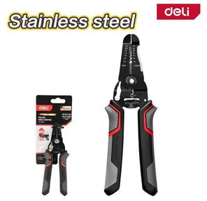 Инструмент для зачистки проводов  (стриппер) Deli DL2667 диапазон зачистки 0, 6-2, 6 мм,  нержавеющая сталь,  пружина с автоматическим возвратом,  прорезиненные рукоятки