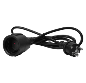 Удлинитель,  вилка Schuko прямая - розетка Schuko,  3х1.5,  220В,  16А,  черный,  7 метров