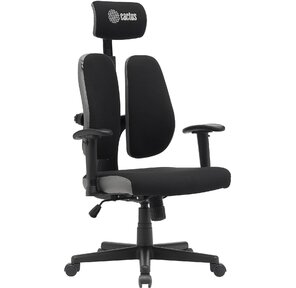 Кресло Cactus CS-CHR-MC03-BKGY черный / серый с подголов. крестов. пластик пластик черный