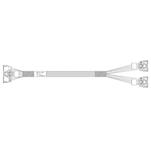 Кабель Amphenol RMC74-6891 Cable MCIO x8 74P  (прямой)  -TO-  2*MCIO x4 38P  (прямой) ,  85 Ohm,  PCIe 5.0,  L:70cm