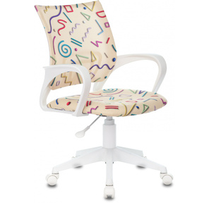 Кресло детское Бюрократ BUROKIDS 1 W песочный Sticks 02 крестов. пластик пластик белый