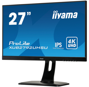 Монитор Iiyama 27" XUB2792UHSU-B1 черный IPS LED 4ms 16:9 DVI HDMI M / M матовая HAS Pivot 1000:1 300cd 178гр / 178гр 3840x2160 DisplayPort QHD USB 6.4кг